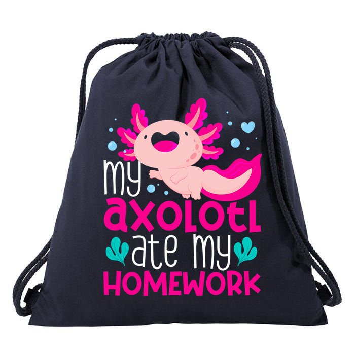 My Axolotl Ate My Homework | Gimmick | Kawaii | Axolotl Drawstring Bag