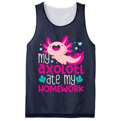 My Axolotl Ate My Homework | Gimmick | Kawaii | Axolotl Mesh Reversible Basketball Jersey Tank