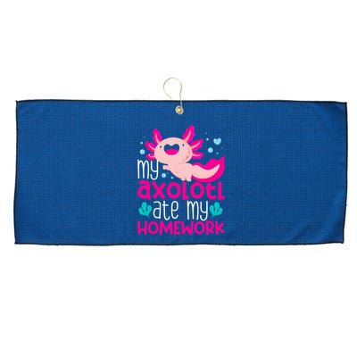 My Axolotl Ate My Homework | Gimmick | Kawaii | Axolotl Large Microfiber Waffle Golf Towel