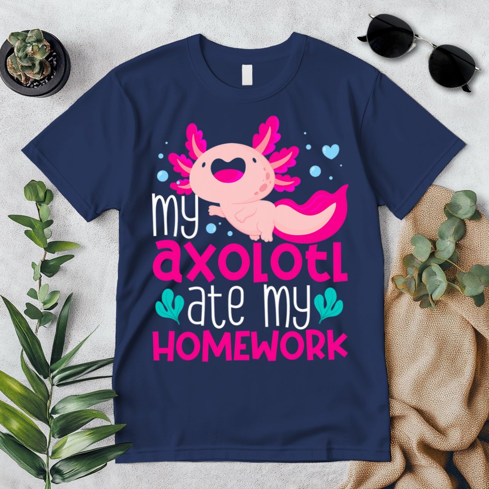 My Axolotl Ate My Homework | Gimmick | Kawaii | Axolotl Premium T-Shirt