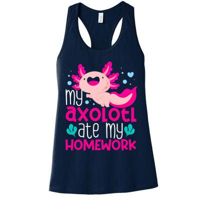 My Axolotl Ate My Homework | Gimmick | Kawaii | Axolotl Womens Tank Top