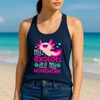 My Axolotl Ate My Homework | Gimmick | Kawaii | Axolotl Womens Tank Top
