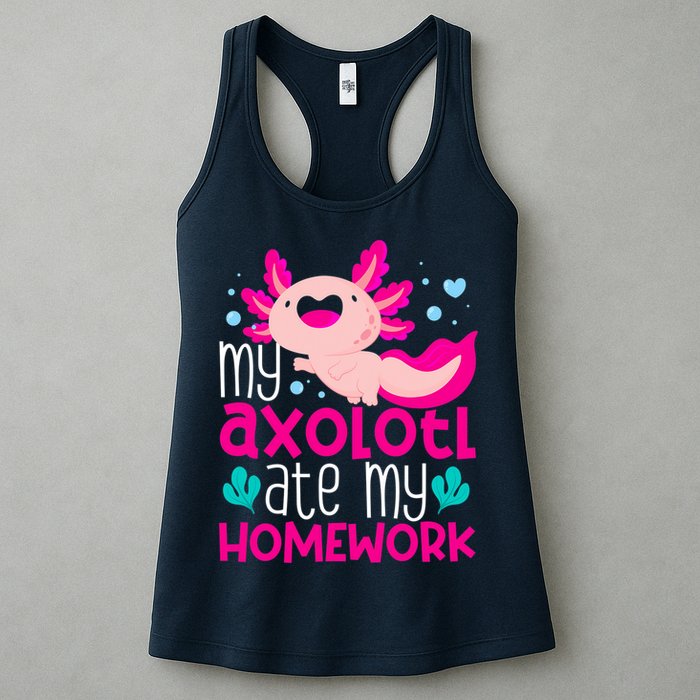 My Axolotl Ate My Homework | Gimmick | Kawaii | Axolotl Womens Tank Top