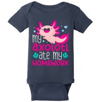 My Axolotl Ate My Homework | Gimmick | Kawaii | Axolotl Baby Bodysuit