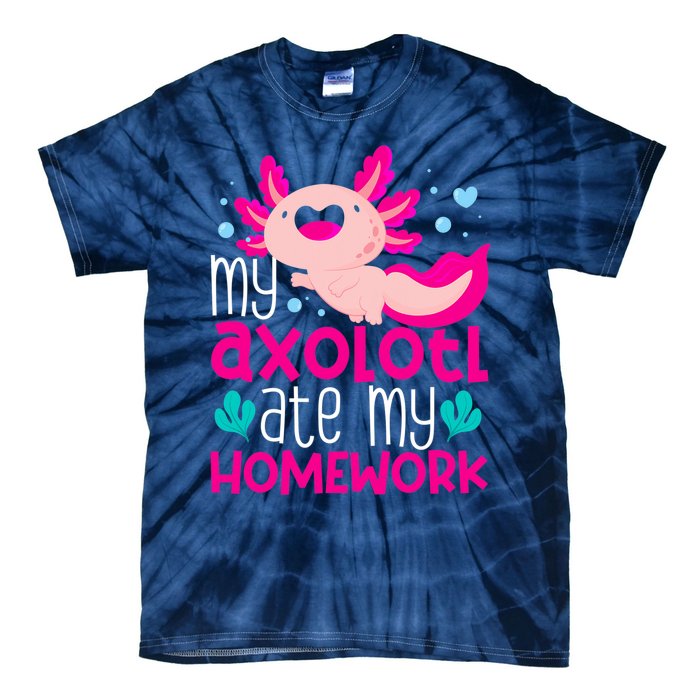 My Axolotl Ate My Homework | Gimmick | Kawaii | Axolotl Tie-Dye T-Shirt