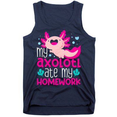 My Axolotl Ate My Homework | Gimmick | Kawaii | Axolotl Tank Top