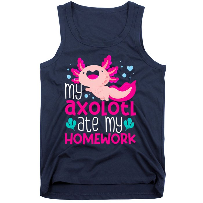 My Axolotl Ate My Homework | Gimmick | Kawaii | Axolotl Tank Top