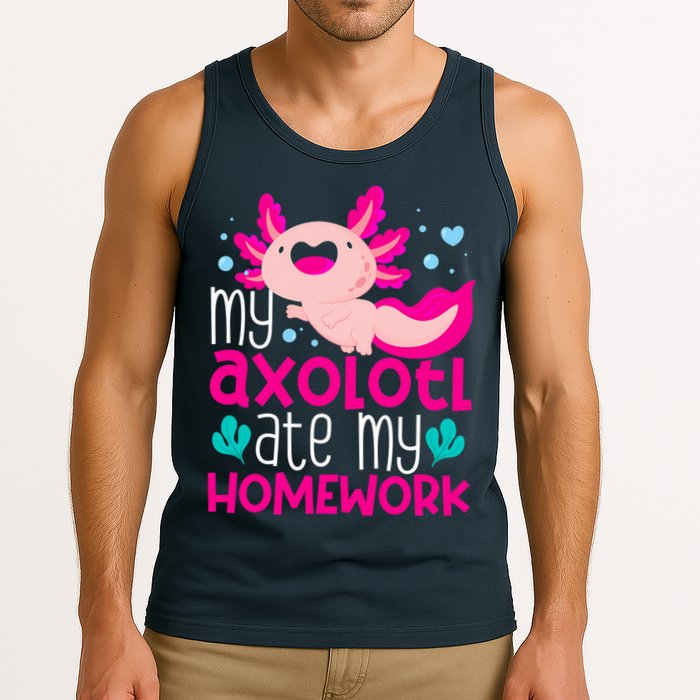 My Axolotl Ate My Homework | Gimmick | Kawaii | Axolotl Tank Top