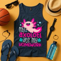 My Axolotl Ate My Homework | Gimmick | Kawaii | Axolotl Tank Top