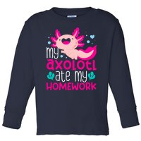 My Axolotl Ate My Homework | Gimmick | Kawaii | Axolotl Toddler Long Sleeve Shirt