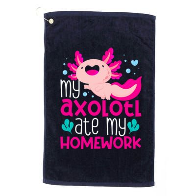 My Axolotl Ate My Homework | Gimmick | Kawaii | Axolotl Platinum Collection Golf Towel