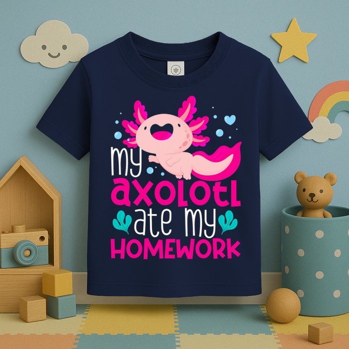 My Axolotl Ate My Homework | Gimmick | Kawaii | Axolotl Toddler T-Shirt