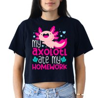 My Axolotl Ate My Homework | Gimmick | Kawaii | Axolotl Crop Top