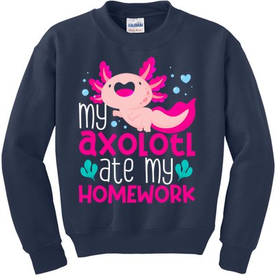 My Axolotl Ate My Homework | Gimmick | Kawaii | Axolotl Kids Sweatshirt