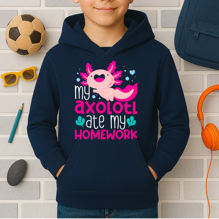 My Axolotl Ate My Homework | Gimmick | Kawaii | Axolotl Kids Hoodie