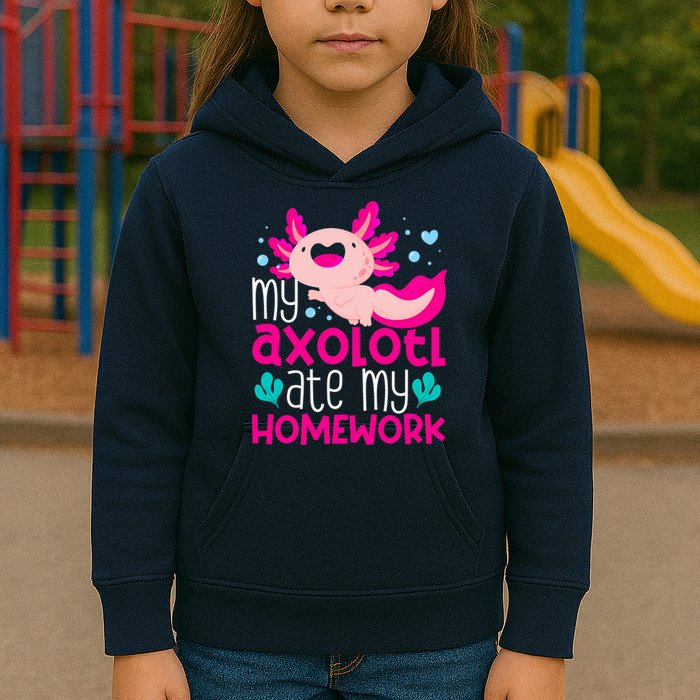 My Axolotl Ate My Homework | Gimmick | Kawaii | Axolotl Kids Hoodie