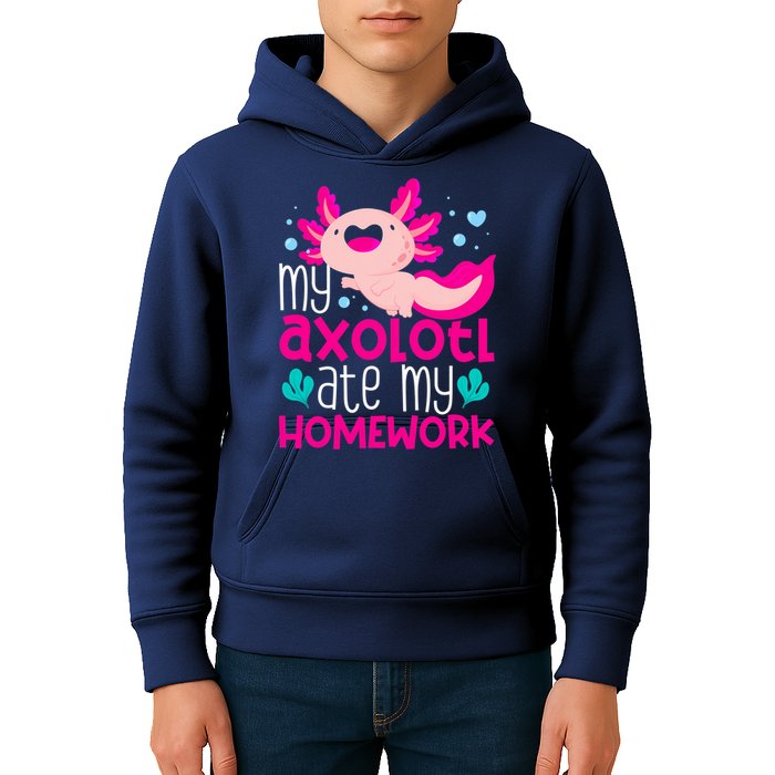 My Axolotl Ate My Homework | Gimmick | Kawaii | Axolotl Kids Hoodie