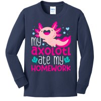 My Axolotl Ate My Homework | Gimmick | Kawaii | Axolotl Kids Long Sleeve Shirt