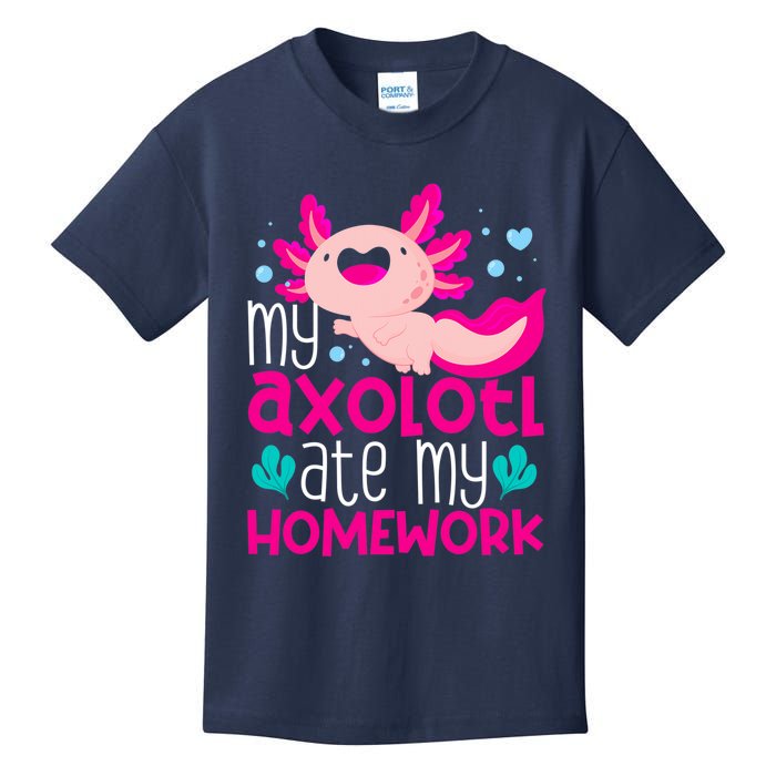 My Axolotl Ate My Homework | Gimmick | Kawaii | Axolotl Kids T-Shirt