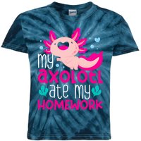 My Axolotl Ate My Homework | Gimmick | Kawaii | Axolotl Kids Tie-Dye T-Shirt