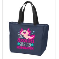 My Axolotl Ate My Homework | Gimmick | Kawaii | Axolotl Zip Tote Bag