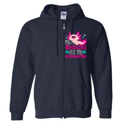 My Axolotl Ate My Homework | Gimmick | Kawaii | Axolotl Full Zip Hoodie