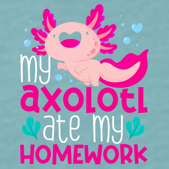 My Axolotl Ate My Homework | Gimmick | Kawaii | Axolotl Sueded Cloud Jersey T-Shirt