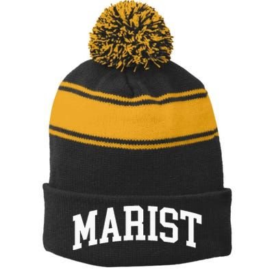 Marist Athletic Arch College University Alumni Stripe Pom Pom Beanie