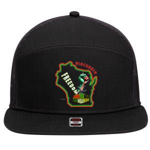 Miltown African American Black History 7 Panel Mesh Trucker Snapback Hat