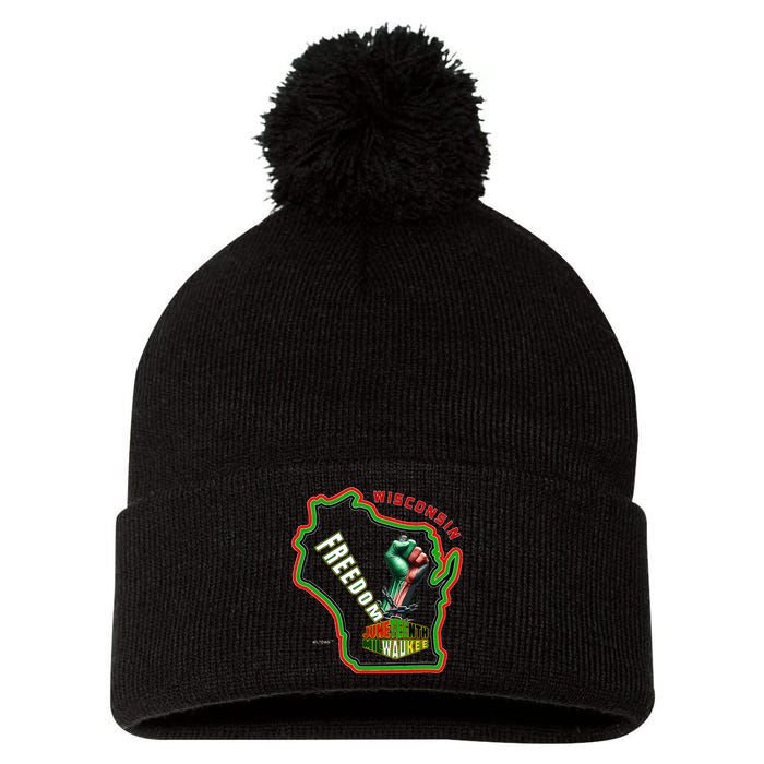 Miltown African American Black History Pom Pom 12in Knit Beanie