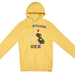 Mommysaurus Autism Awareness Mother's Day Mommy Dinosaur Mom Premium Pullover Hoodie