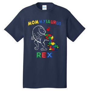 Mommysaurus Autism Awareness Mother's Day Mommy Dinosaur Mom Tall T-Shirt