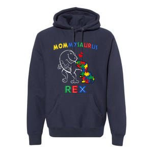 Mommysaurus Autism Awareness Mother's Day Mommy Dinosaur Mom Premium Hoodie