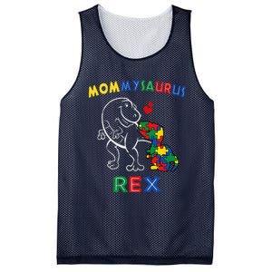 Mommysaurus Autism Awareness Mother's Day Mommy Dinosaur Mom Mesh Reversible Basketball Jersey Tank