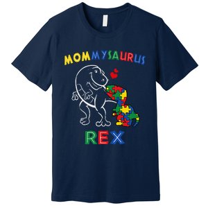 Mommysaurus Autism Awareness Mother's Day Mommy Dinosaur Mom Premium T-Shirt