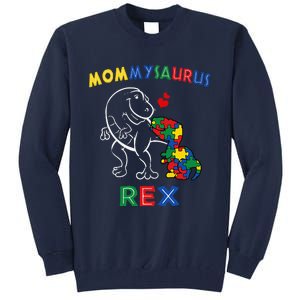 Mommysaurus Autism Awareness Mother's Day Mommy Dinosaur Mom Tall Sweatshirt