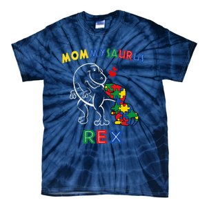 Mommysaurus Autism Awareness Mother's Day Mommy Dinosaur Mom Tie-Dye T-Shirt