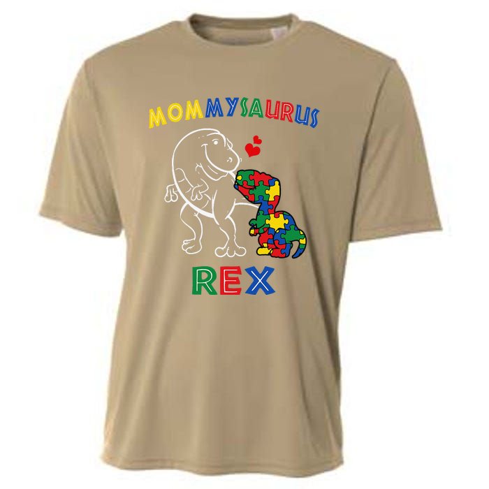 Mommysaurus Autism Awareness Mother's Day Mommy Dinosaur Mom Cooling Performance Crew T-Shirt