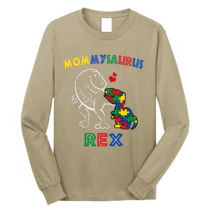 Mommysaurus Autism Awareness Mother's Day Mommy Dinosaur Mom Long Sleeve Shirt