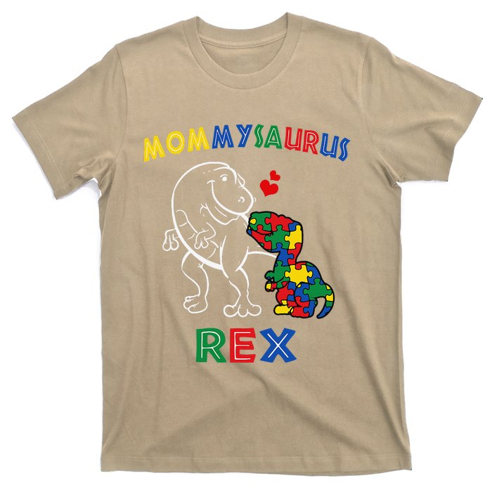 Mommysaurus Autism Awareness Mother's Day Mommy Dinosaur Mom T-Shirt