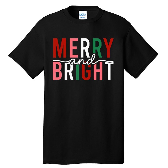 Merry and Bright xmas Wo Cute  Tall T-Shirt