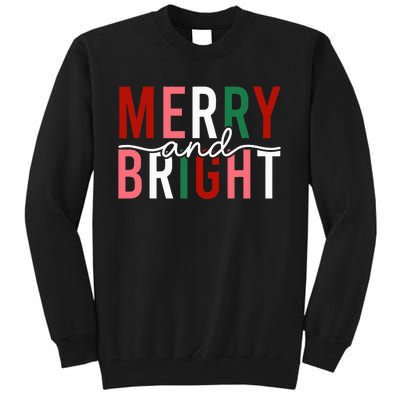 Merry and Bright xmas Wo Cute  Tall Sweatshirt