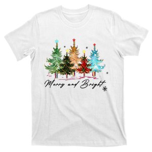 Merry And Bright Trees Christmas Holiday T-Shirt