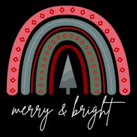 Merry And Bright Rainbow Holiday 16 in Basic Backpack