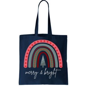 Merry And Bright Rainbow Holiday Tote Bag