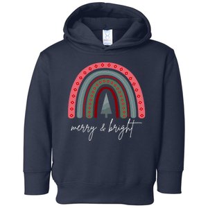 Merry And Bright Rainbow Holiday Toddler Hoodie