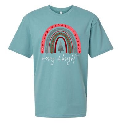 Merry And Bright Rainbow Holiday Sueded Cloud Jersey T-Shirt