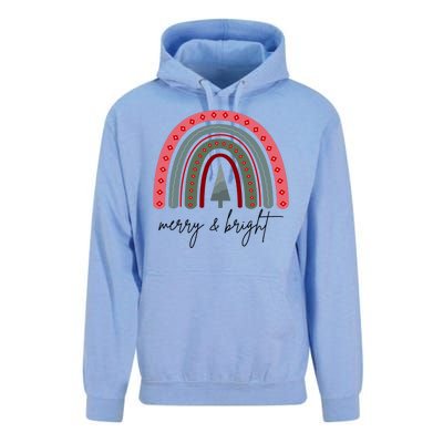 Merry And Bright Rainbow Holiday Unisex Surf Hoodie