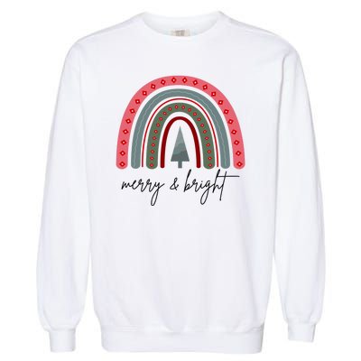 Merry And Bright Rainbow Holiday Garment-Dyed Sweatshirt