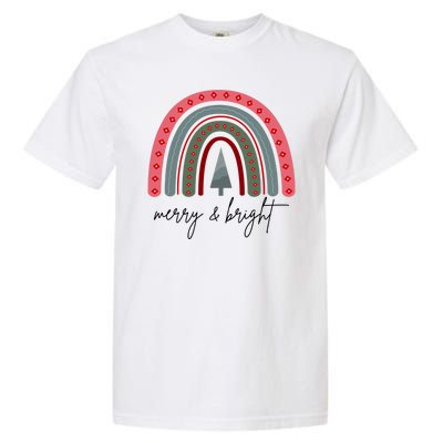 Merry And Bright Rainbow Holiday Garment-Dyed Heavyweight T-Shirt